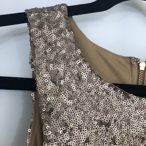 0087 NEW Women's Gold Mini Sequin Sexy Dress - Picture 5 of 8